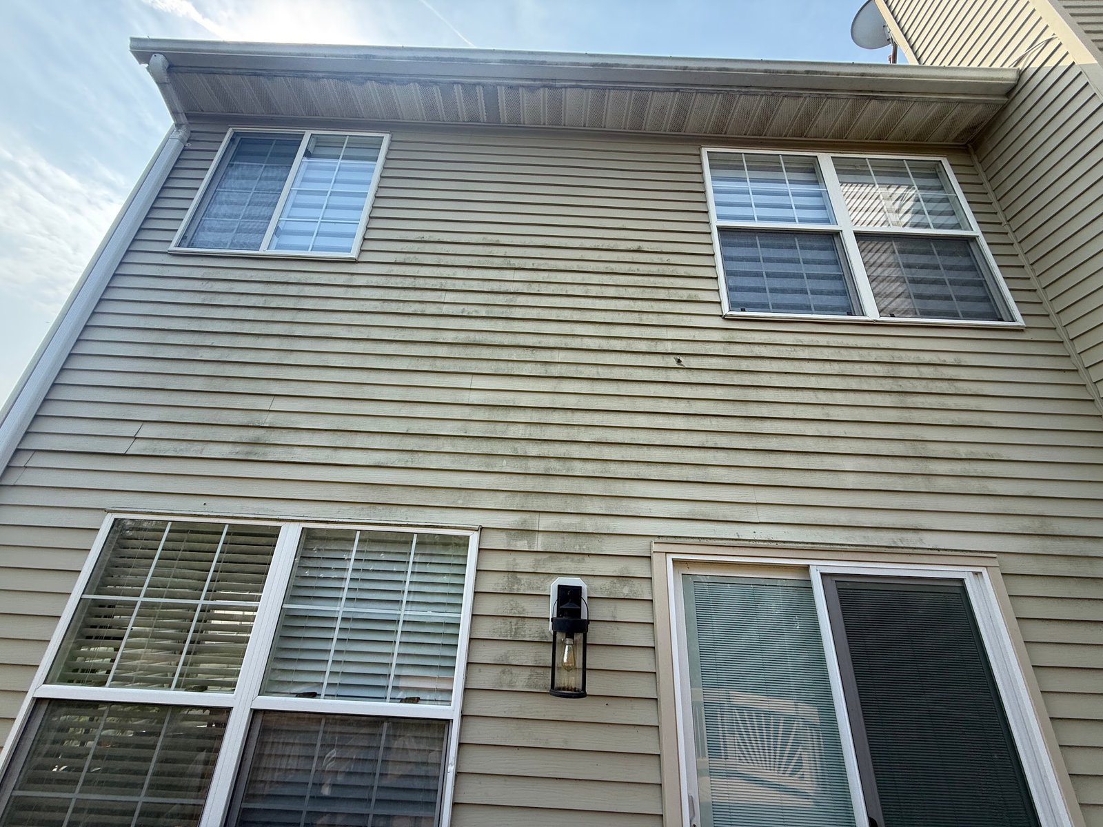 Exterior surface before pressure washing in Loudoun County, VA